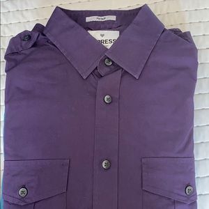 Medium fitted plum military express shirt
